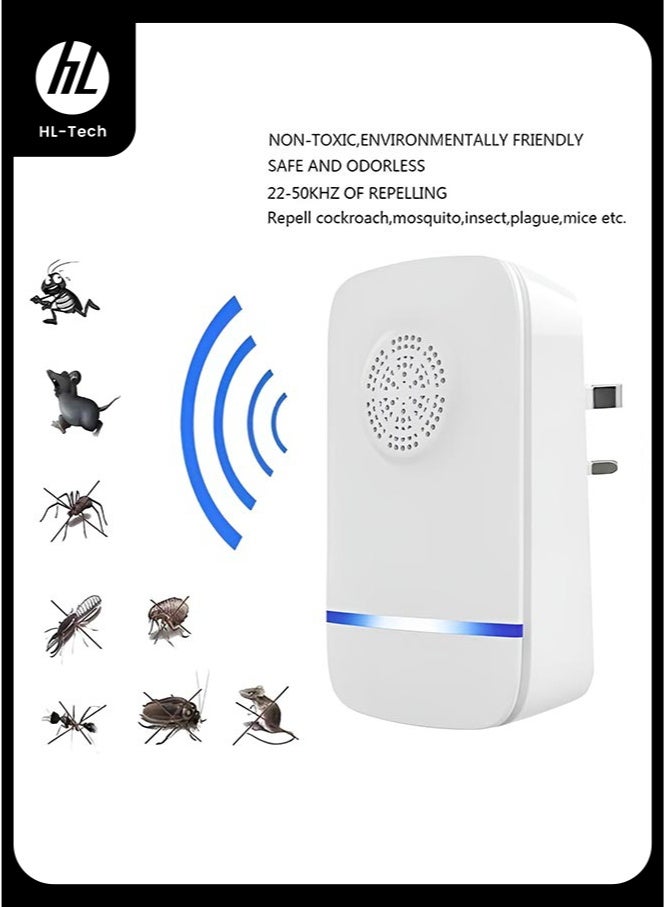 HL-Tech Ultrasonic Pest Repeller, Powerful Mouse Repellent plug in Pest Control - Ideal for Mice, Rats, Mosquitoes, Cockroach, Moths, Ants - Image 1