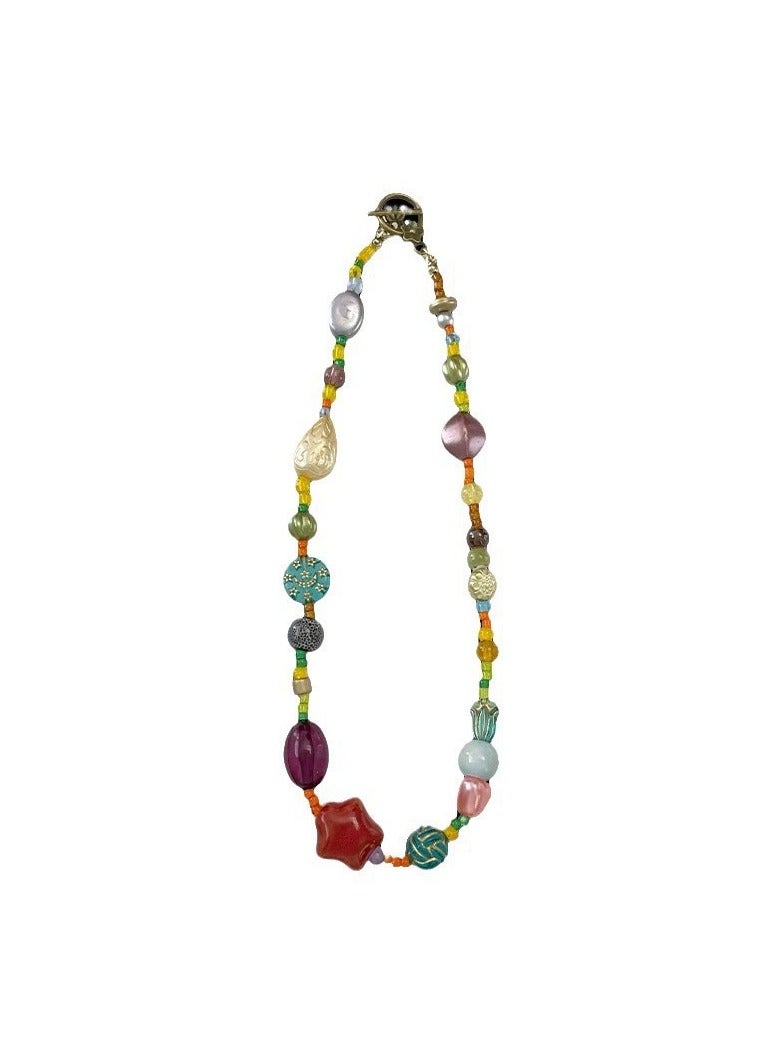 Goolsky قلادة تشوكر نجمة من زجاج الدوبامين الملهم للنساء - سلسلة رقيقة على عظمة الترقوة بأسلوب عرقي ملون، أسلوب إندي Y2K - Image 4