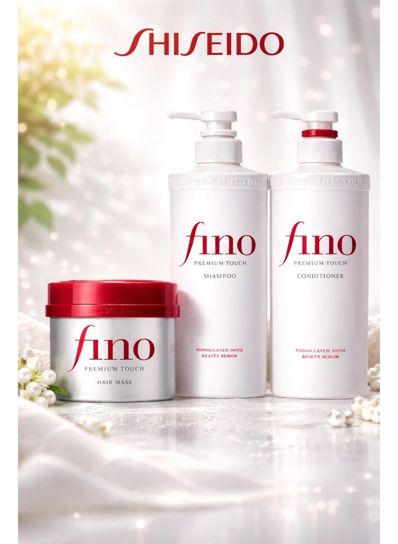 Shiseido Fino Premium Touch Moist Shampoo 550 ml & Conditioner 550 ml & treatment mask 230 gm - Image 1