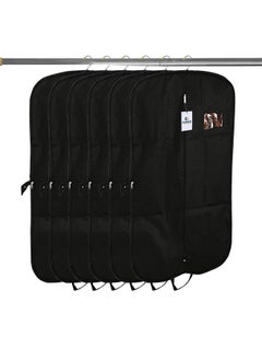 Kuber Industries Kuber Industries Suit covers with zip for Men, Women|foldable Blazer cover|Cloth Organizer for Wardrobe|Transparent Window & Premium Zipper|Pack of 6 (Black)  - Image 1