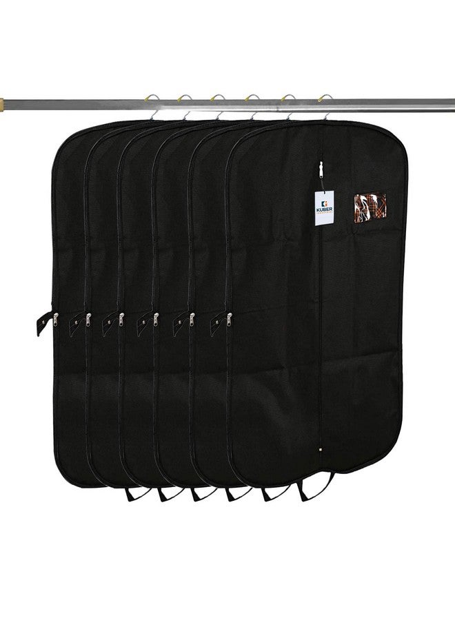Kuber Industries Kuber Industries Suit covers with zip for Men, Women|foldable Blazer cover|Cloth Organizer for Wardrobe|Transparent Window & Premium Zipper|Pack of 6 (Black)  - Image 1