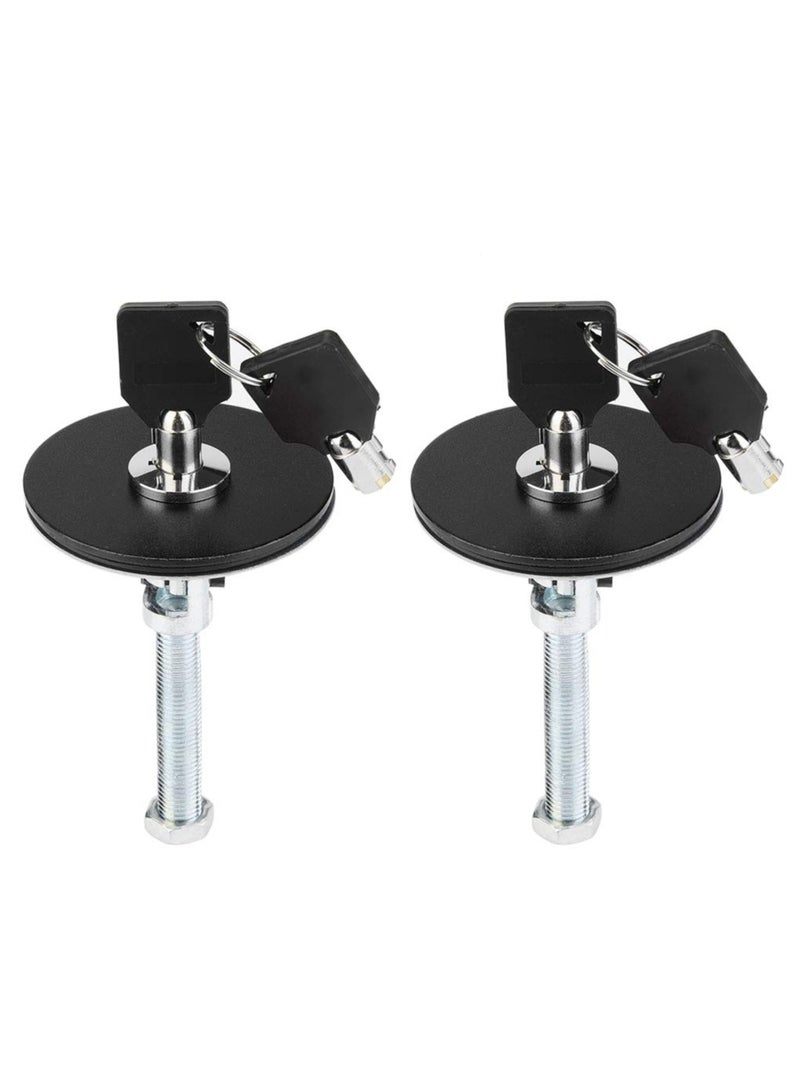 Excefore Aluminum alloy Hood Lock, Car Universal Engine Hood Cover Lock Key Pin Kit Safety Latch Pin(2PCS Black) - Image 1