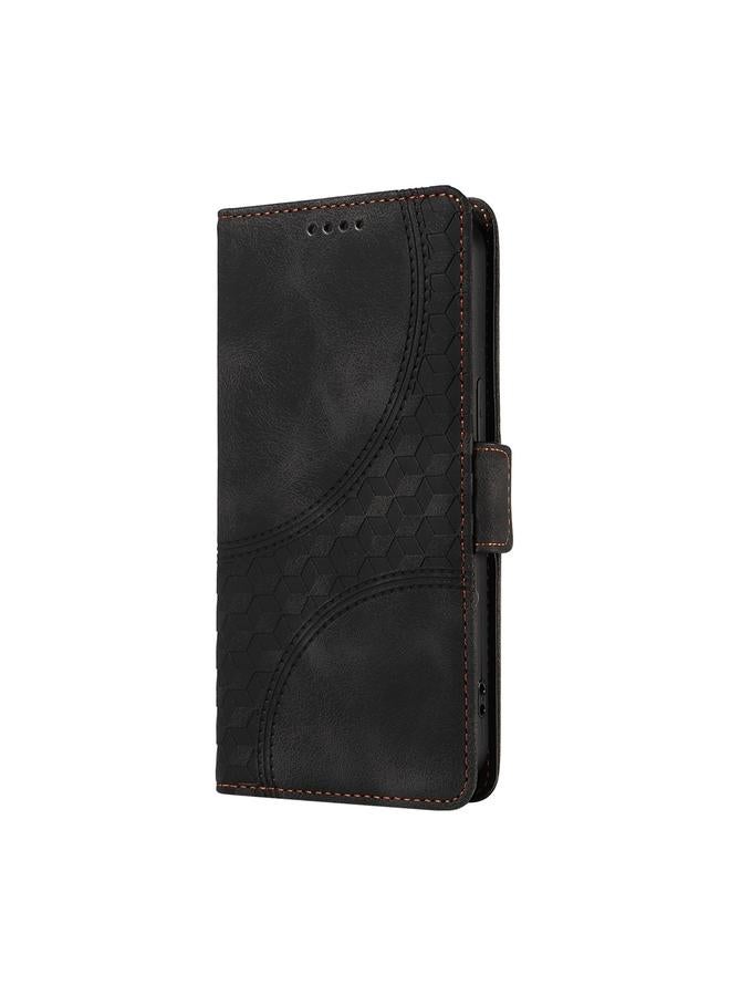 اس-توب جراب هاتف OPPO K12x من الجلد المنقوش على شكل معين مرصع بالنجوم - Image 2