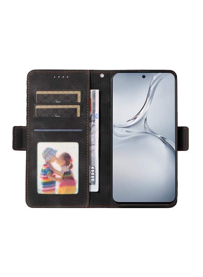 اس-توب جراب هاتف OPPO K12x من الجلد المنقوش على شكل معين مرصع بالنجوم - Image 4