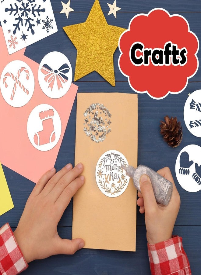 Partywind 50 PCS Christmas Cookie Stencils Templates, Reusable Christmas Stencils for Royal Icing/Cake/Coffee Decorations, Xmas Holiday Ornaments Accessories, Party Supplies Favors - Image 5