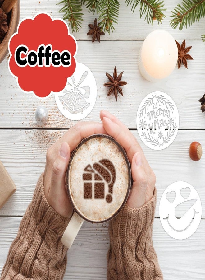 Partywind 50 PCS Christmas Cookie Stencils Templates, Reusable Christmas Stencils for Royal Icing/Cake/Coffee Decorations, Xmas Holiday Ornaments Accessories, Party Supplies Favors - Image 4