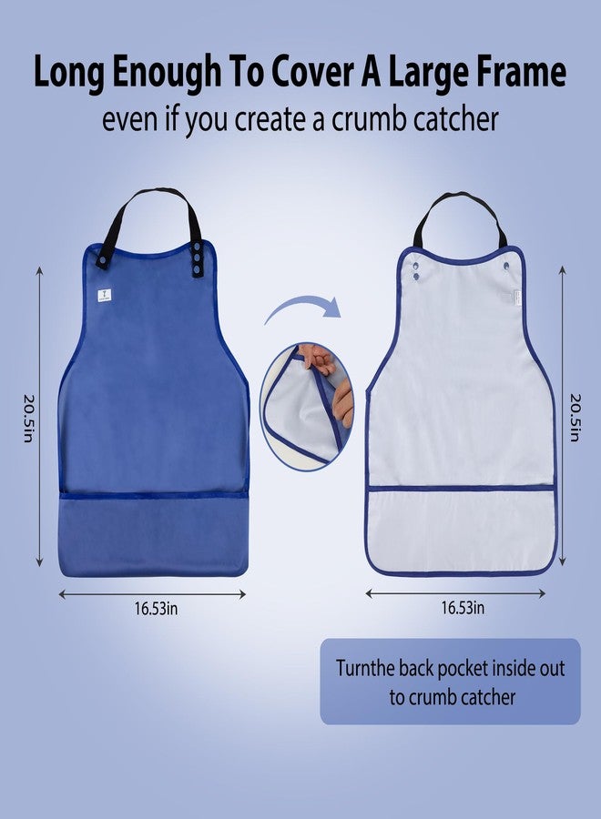 ZINGTERRA Adult Aprons with Crumb Catcher,3Pack Adjustable Aprons for Cooking,Waterproof Washable Men's Clothing Protectors,Reusable Large Feeding for Women Elderly - Image 3