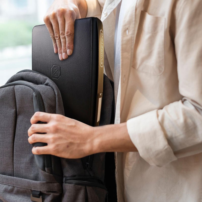 EVORETRO 4 Pocket Top Loader Binder for PokÃ©mon, MTG, Lorcana & Sports Cards â€“ Small Toploader Binder Fits 2x2 Toploaders 35ptâ€“55pt, 96 Slots with 2 PSA Slab Pockets - Image 2