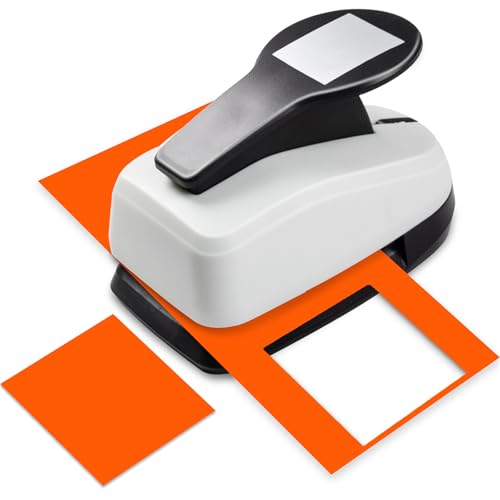 HKKYO Square Punch 1.9 inch Square Hole Puncher for Crafts Squares Paper Punches Squares Crafts Punch for Card Making Scrapbooking Paper Projects - Image 1