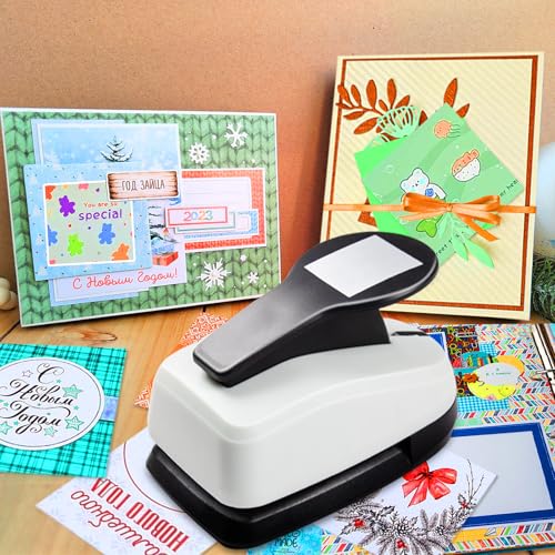 HKKYO Square Punch 1.9 inch Square Hole Puncher for Crafts Squares Paper Punches Squares Crafts Punch for Card Making Scrapbooking Paper Projects - Image 2