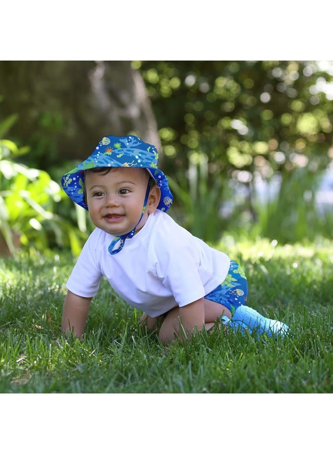 i play. by green sprouts unisex-baby Bucket Sun Protection Hat,Gray Fish Geo,2T/4T - Image 2