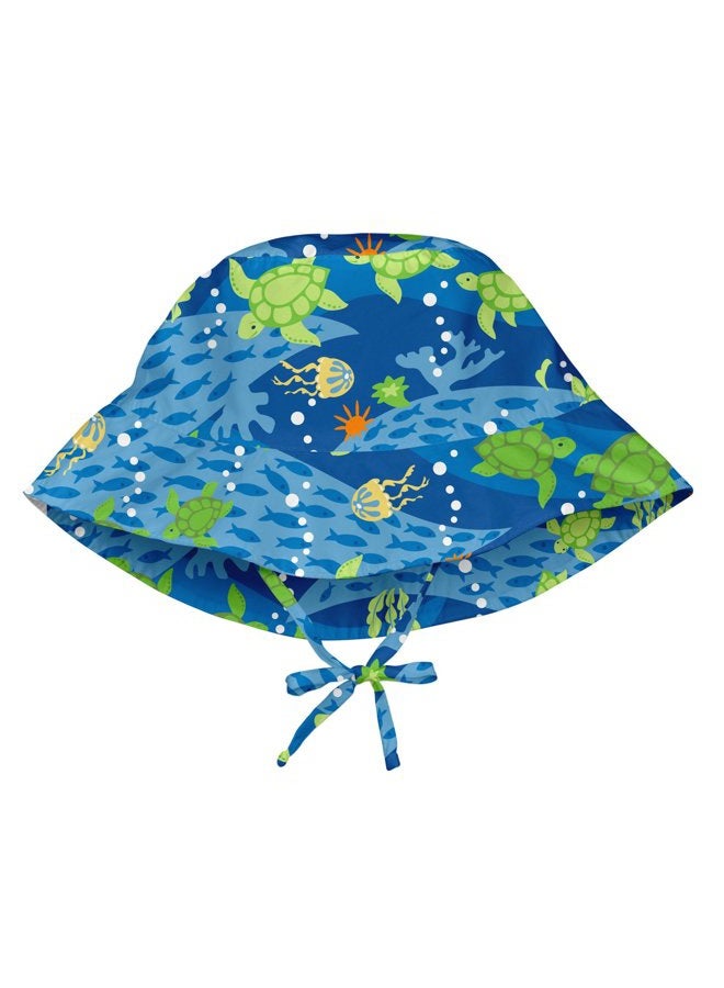 i play. by green sprouts unisex-baby Bucket Sun Protection Hat,Gray Fish Geo,2T/4T - Image 1