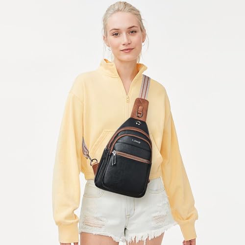 LATMAP 7L Sling Bag For Women Faux Leather Anti Theft Small Casual Daypack Backpack Fanny Pack Crossbody Chest Bags Purse Waterproof - Image 2