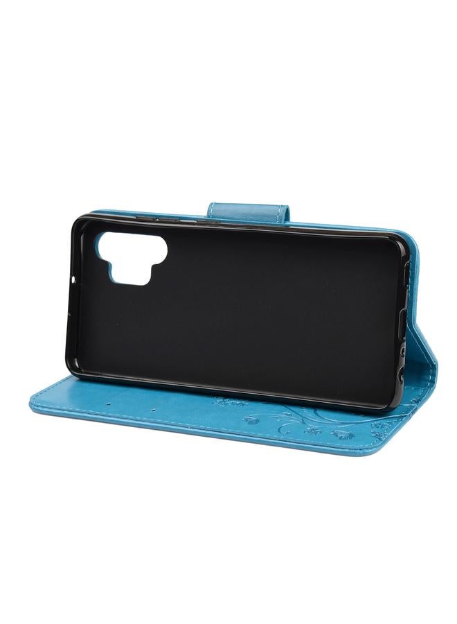 اس-توب جراب لهاتف Samsung Galaxy A32 4G بنقشة زهور الفراشة، جراب جلدي قلاب أفقي مع حامل وفتحات للبطاقات ومحفظة - Image 5