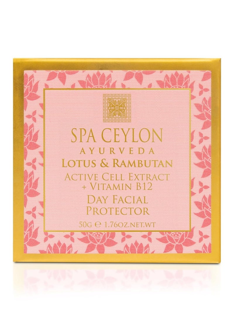 spa ceylon SPA CEYLON Lotus & Rambutan Day Facial Protector | Daily Facial Moisturizer | Sunscreen | Hydrating Face Sunscreen Moisturizer | For Sensitive Skin | 50g  - Image 3