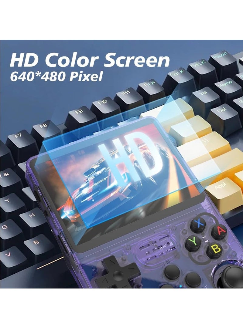 R36S Retro Handheld Game Console, Pre-installed Emulator 64G TF Card - 15000+ Classic Games, 3.5 Inch IPS Screen Linux Retro Arcade Pocket Console Video Player - Image 3