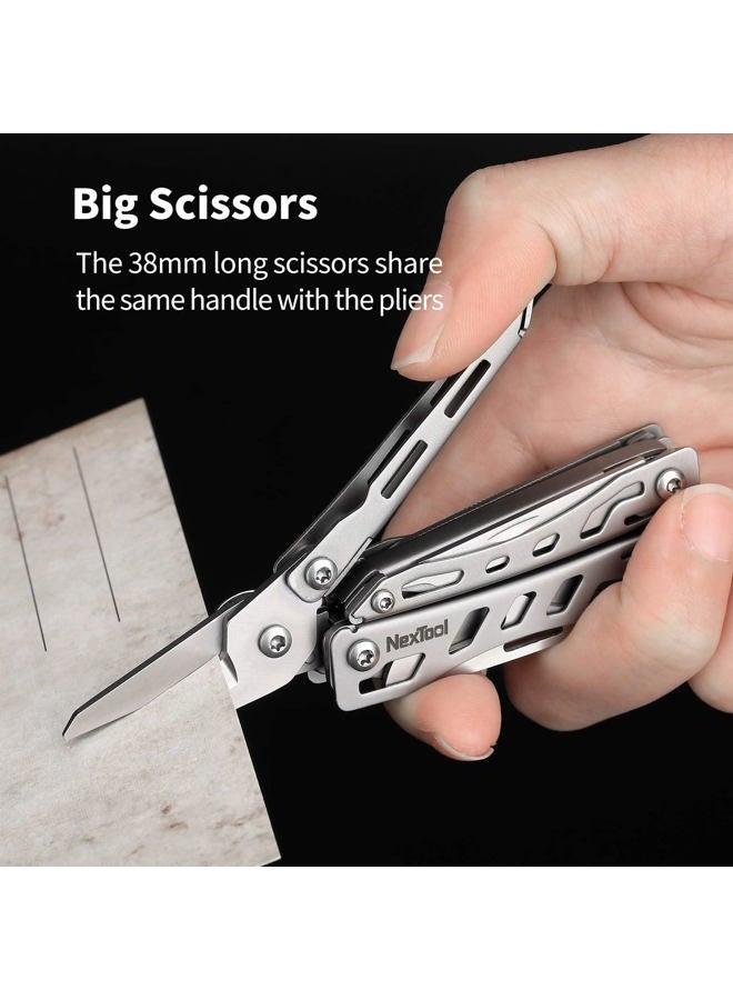 Nextool EDC Keychain Multitool, 10 in 1 Mini Pocket Knife Multi Tool with Needlenose Pliers, Scissors, Mini Useful Cool Gadgets for Men, Father's Day Gifts from Daughter-Sliver - Image 3