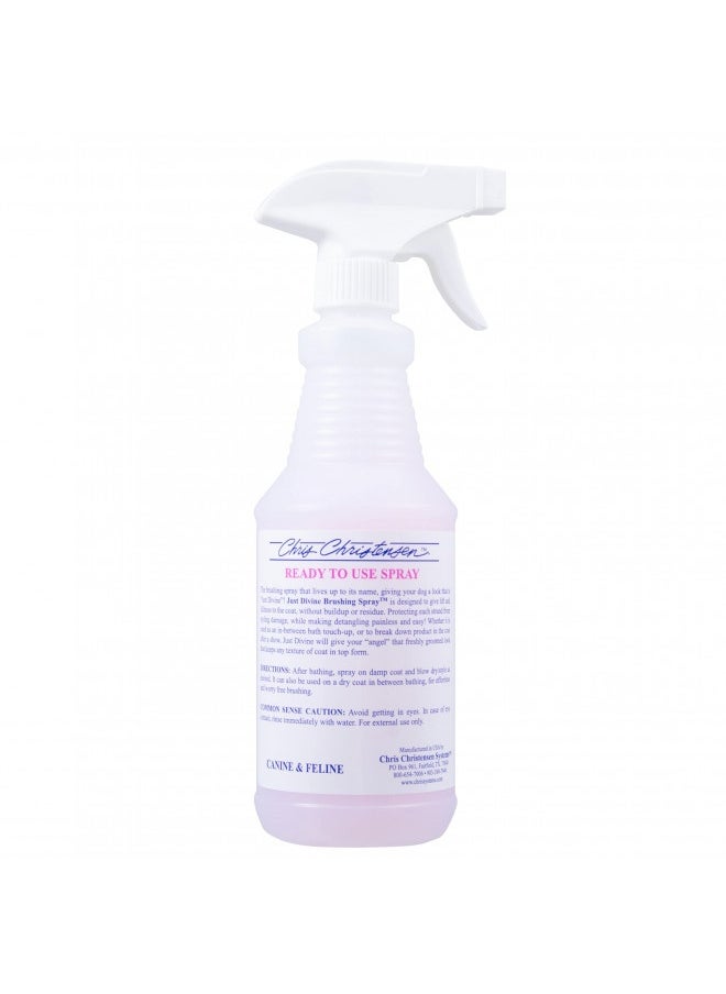 Chris Christensen Chris Christensen Just Divine Dog Brushing Spray, Groom Like A Professional, Prevents Brushing Damage, Light Detangler, Ready To Use, All Coat Types, Made In Usa, 16Oz  - Image 1