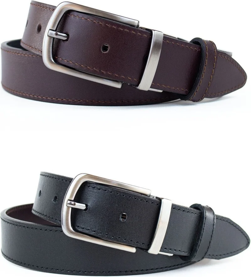 Gayış Double-Sided Rotating Buckle Genuine Leather 3.5cm Classic Men's Belt