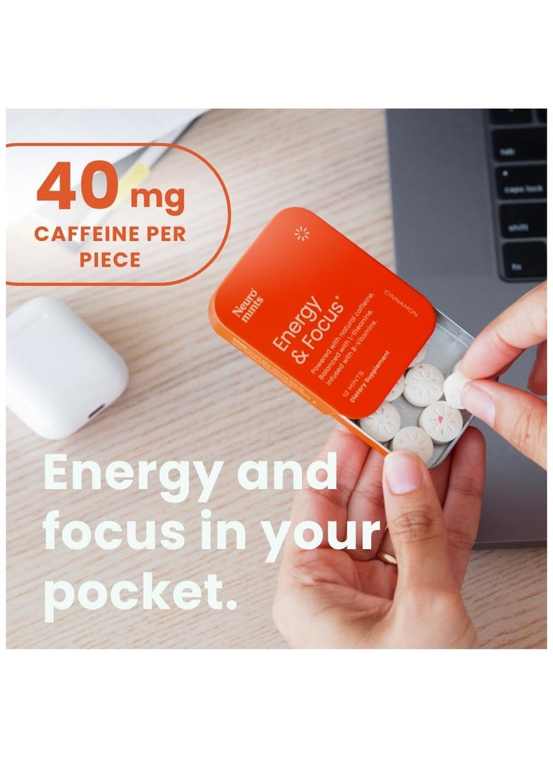 NeuroGum NeuroMints Energy & Focus Cinnamon 12 Packs 12 Pieces Each  - Image 2