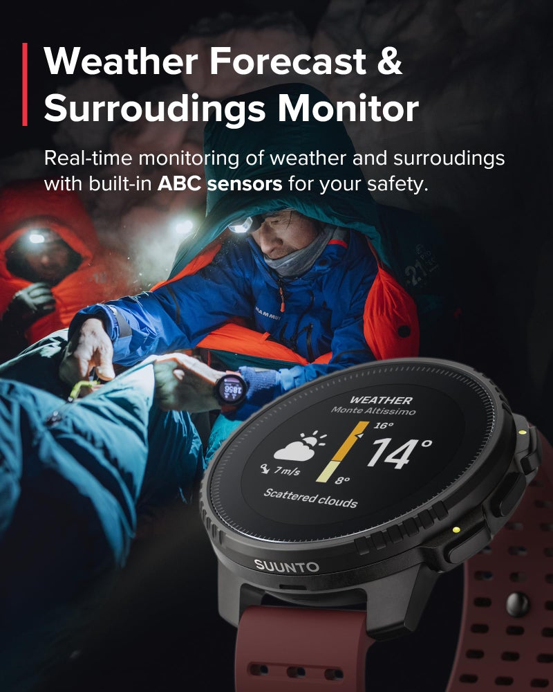 Suunto ساعة رياضية GPS من SUUNTO Vertical، ساعة تدريب متعددة الرياضات 95+، شاشة تعمل باللمس وتحليل بيانات رقمية، دعم متقدم للصحة والتعافي، عمر بطارية 60 يوم، نظام تحديد المواقع المزدوج، خريطة غير متصلة، روبي - Image 4