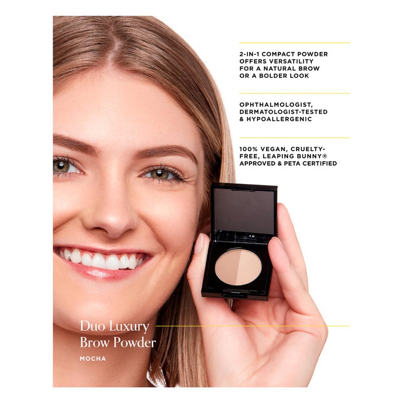 Arches & Halos Arches and Halos Duo Luxury Brow Powder - Eyebrow Shaper and Color - Powder Compact with 2 Neutral Shades - Mocha Blonde - 0.1 oz - Image 2