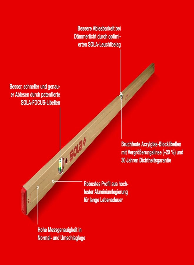 سولا 1161401 "AZ 120" ميزان روح، ذهبي، 120 سم - Image 2