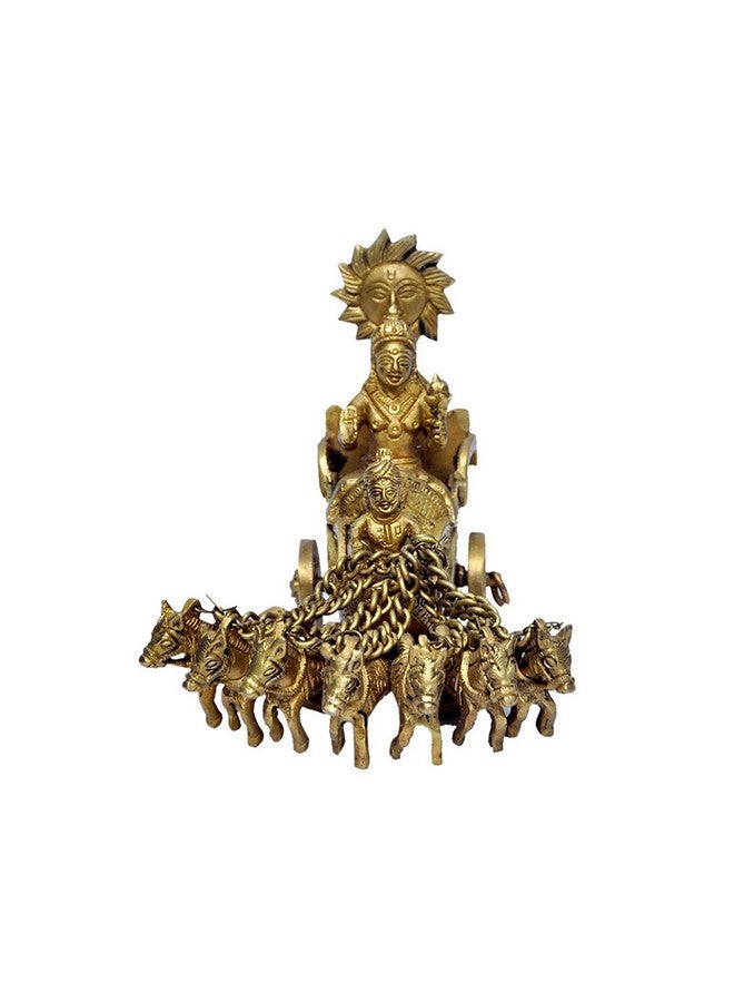Aone India Lord Surya on His Seven Horses Chariot - Brass Statue - Image 1