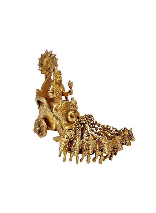 Aone India Lord Surya on His Seven Horses Chariot - Brass Statue - Image 2