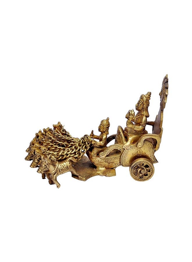 Aone India Lord Surya on His Seven Horses Chariot - Brass Statue - Image 3