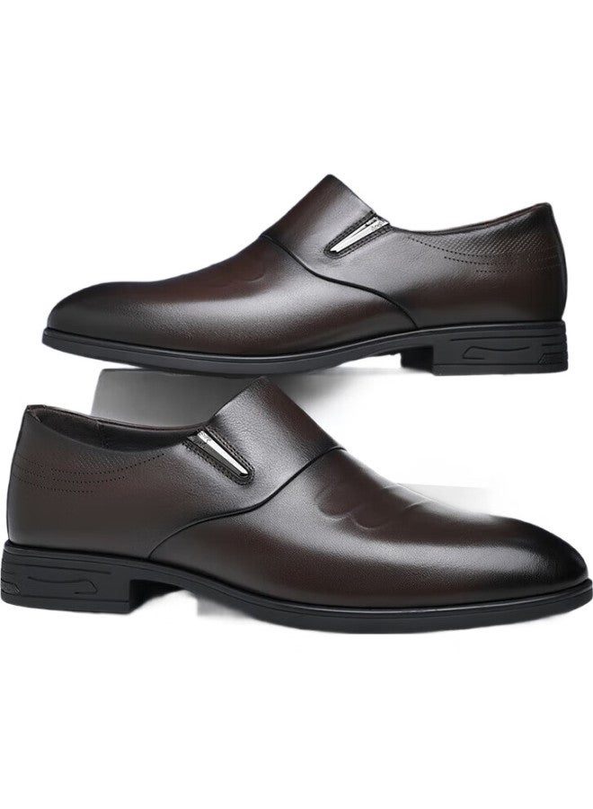 Spider King Men'S Shoes, Spring And Autumn Men'S Business Leather Shoes, Soft Leather Comfortable Formal Shoes, Work Shoes, Brown, Size 42 - Image 3