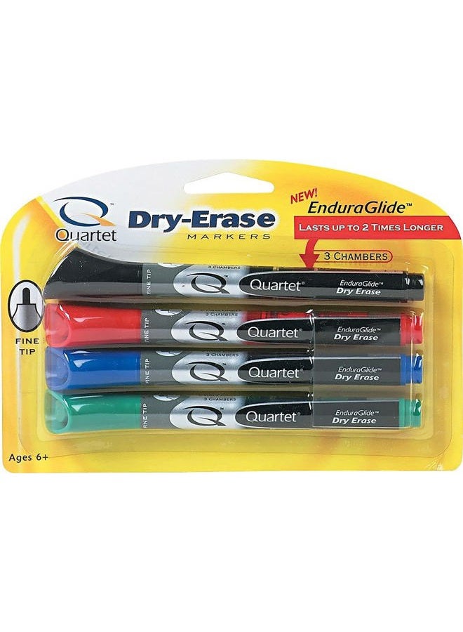Quartet Dry Erase Markers, Whiteboard Markers, Fine Tip, EnduraGlide, White Board Dry Erase Pens for Teachers, Home School & Office Supplies, Assorted Classic Colors, 4 Pack (5001-10M) - Image 2