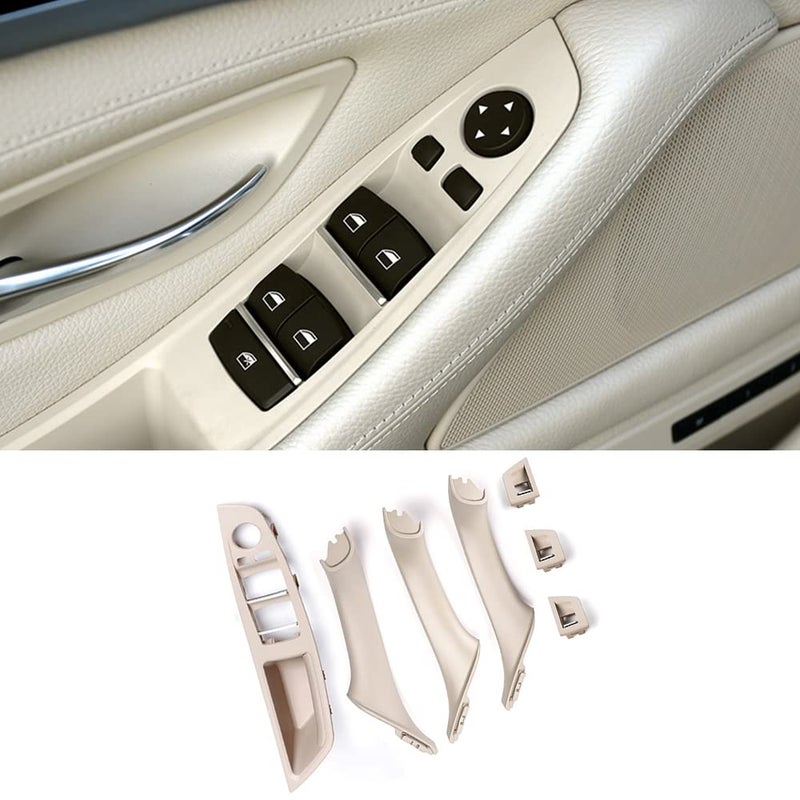 CHUANGHUI Car Door Handle Cover for BMW 5 Series F10 20112016 Interior Door Handles Replace Trim Cover 520i 528i 530i 535d 535i 550i Beige White