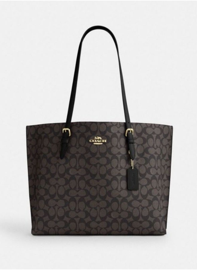 coachoutlet - COACH Women's Classic Logo Canvas MOLLIE Tote Bag Large Capacity Shopping Bag - Image 1