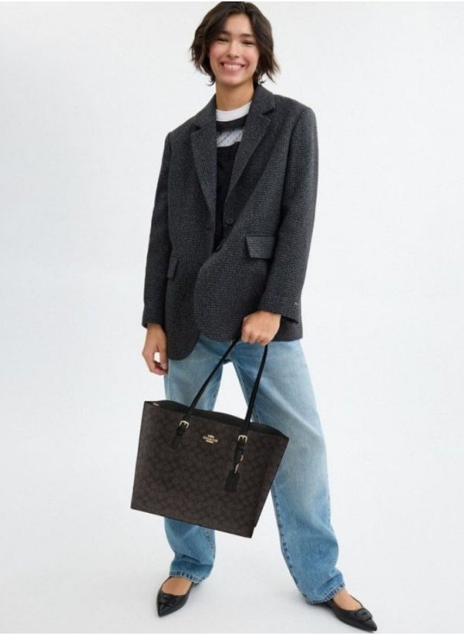 coachoutlet - COACH Women's Classic Logo Canvas MOLLIE Tote Bag Large Capacity Shopping Bag - Image 1