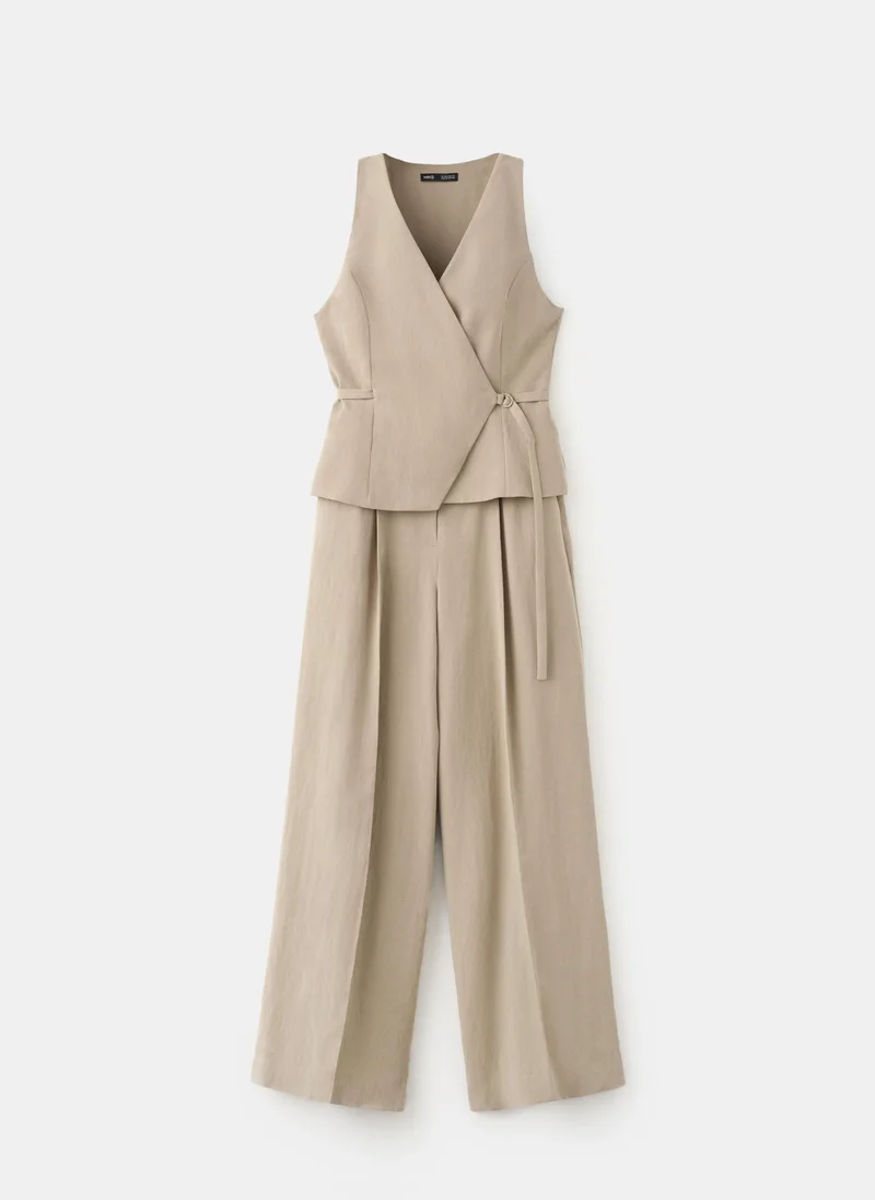 Mango 35-TOPO Combined Lyocell Crossover Jumpsuit for Women | Best Price UAE