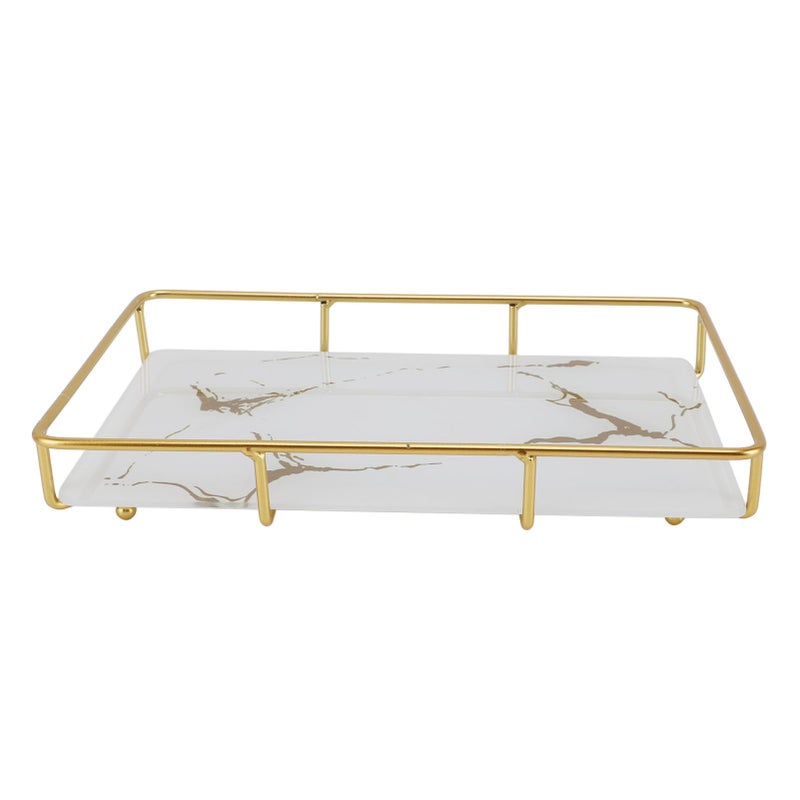 Bathroom Vanity Tray Modern Stylish Anti Slip Kitchen Sink Countertop Storage Organizer L White - Image 5