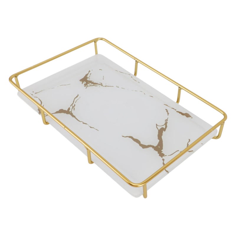 Bathroom Vanity Tray Modern Stylish Anti Slip Kitchen Sink Countertop Storage Organizer L White - Image 1