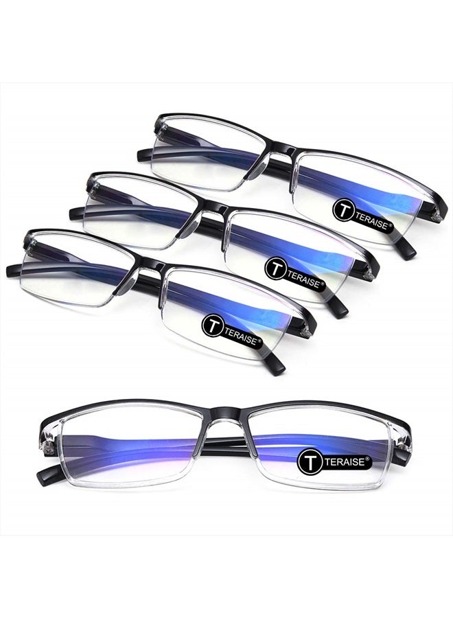 TERAISE 4PCS Fashion Anti-blue light Reading Glasses Men Women Computer Reader(2.0X)  - Image 1