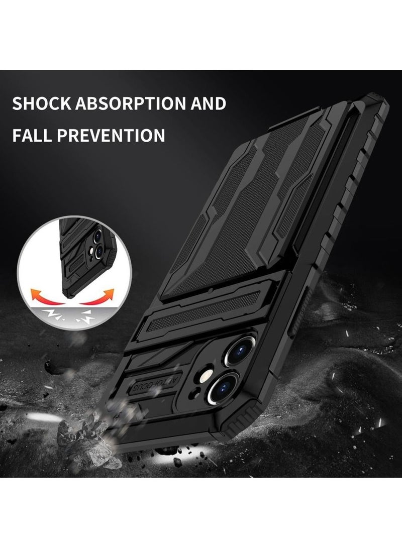 Protective Cover for Apple iPhone 12 Wallet Case with Credit Card Holder Stand Kickstand Slim Rugged Shockproof Heavy Duty Defender Armor  - Image 2
