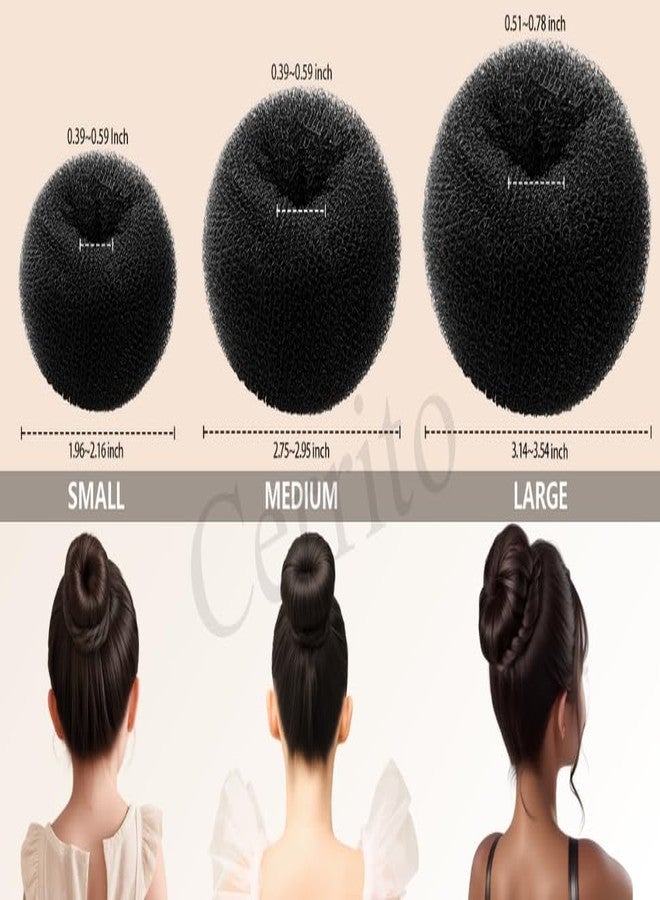 Cerrito Donut Hair Bun accessories for women, Mesh Puff Juda Bun Shaper Set for Easy & Elegant Buns, Lightweight Hair Accessories for Girls & Women, Pack of 3 (Small, Medium & Large) - Image 4