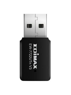 Edimax Wi-Fi 4 802.11n Mini USB Adapter -Newest Version- Wireless N300 Dongle, 300Mbps throughput, Auto-Power Adjustment for Energy Saving, Win 11 Plug-n-Play, Mac OS, Linux, EW-7722UTn V3