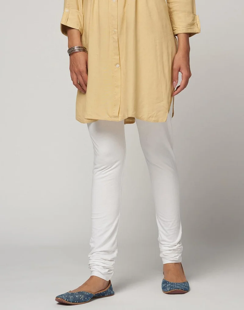 White Cotton Full Length Churidar