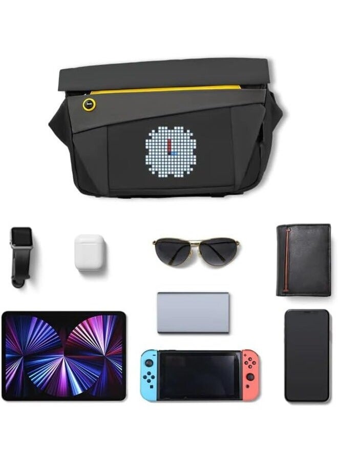 Divoom Pixoo Slingbag-V Shoulder Bag with LED Customizable Animation Screen and App Control, Black, One Size - Image 5