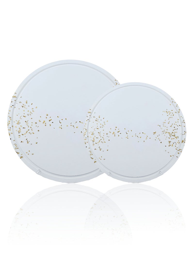 Raz Luxury White Cake Stand with Clear Dome & Gold Detailing – Elegant Dessert Display Cover - Image 4