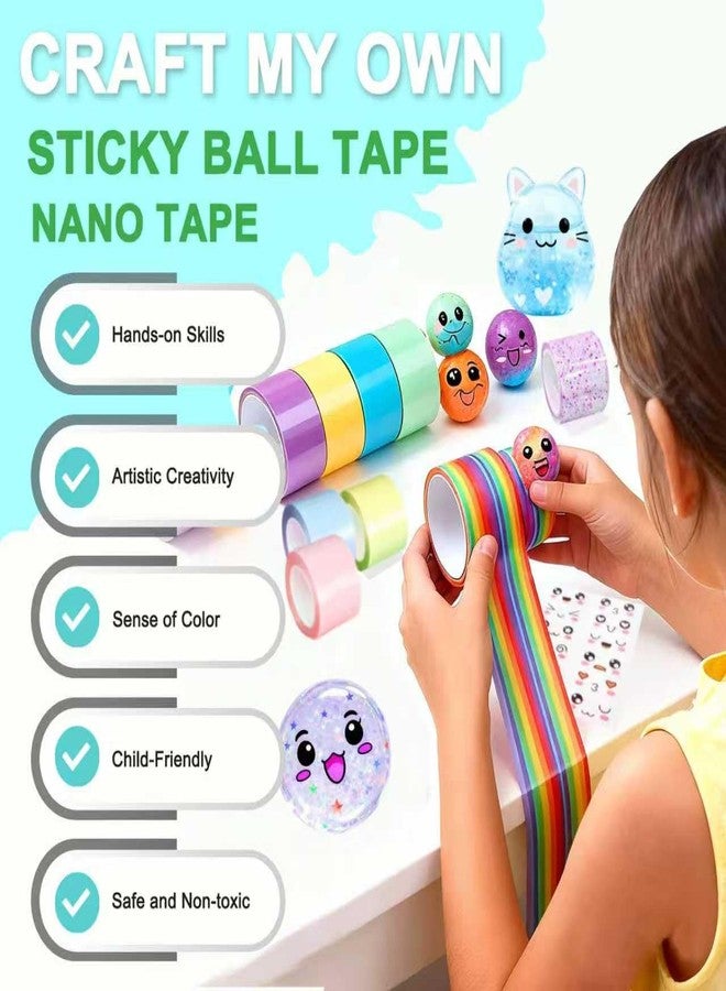 BENWIL Nano Tape Bubble Kit for Kids, 4 Sticky Ball Tapes and 6 Nano Tapes, Squishy Maker Making Kit, Crafts Toys for Kids Teens Boys Girls, Fun Stuff for Teens 11 Year Old Girls - Image 5