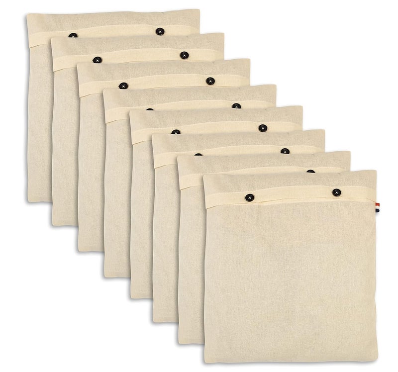 Solstice Cotton Saree Bags For Silk Saree Covers | Clothes Covers For Storage Pack Of 8 Of 16 X 14 (Inches) For Clothes Storage Bag | Wardrobe Organizer (Plain) - White - Image 1