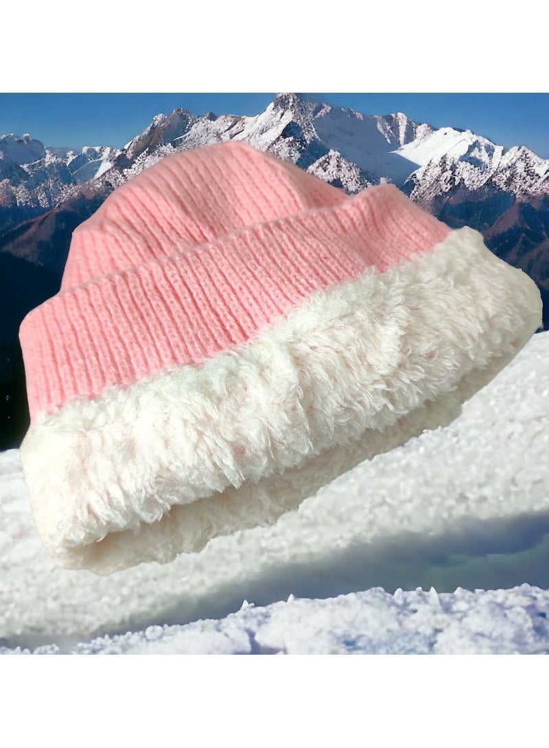 Multi-Colored Wool Winter Hat with Fur Lining  Warm and Stylish Unisex Design.  - Image 2
