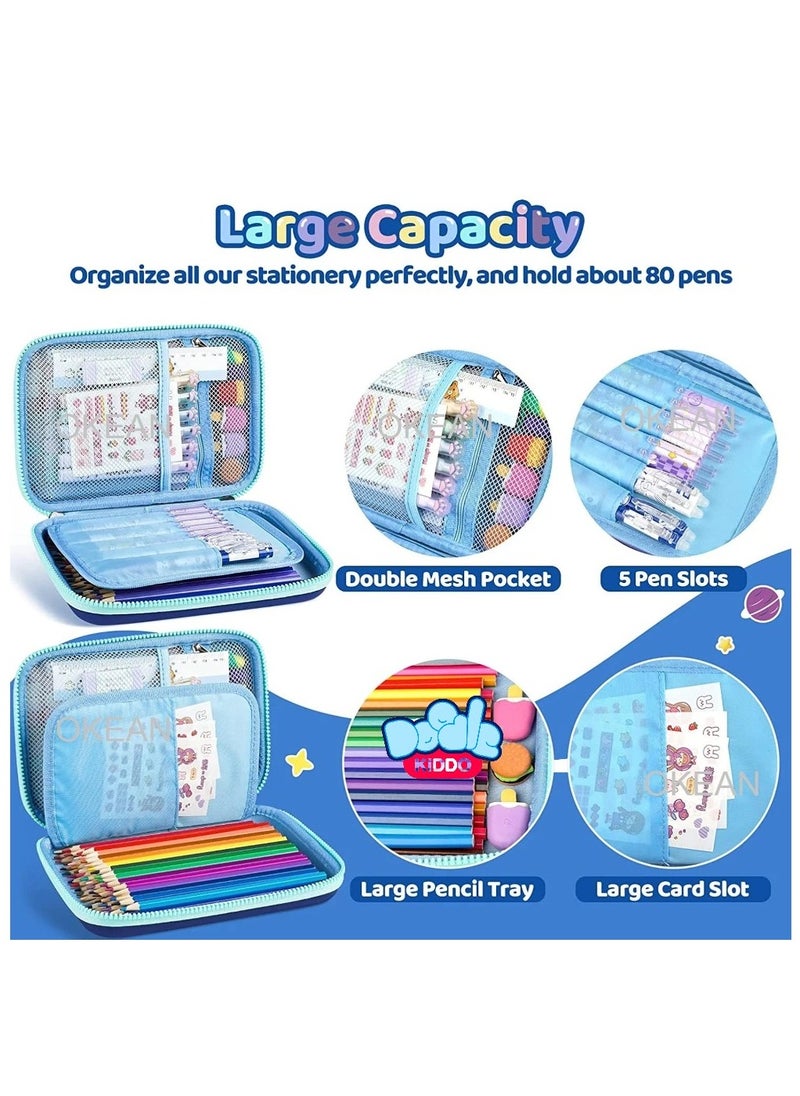 Doodle Kiddo - Space Theme Pencil Case for Kids | Lightweight & Durable with Zipper Lock & Mesh Holder | Nursery & Primary School | 15.5x22x4 CM - Image 1