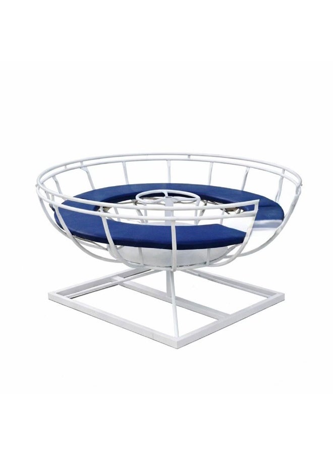 AL BADER Kids Spinner Merry Go Round 130 cm Diameter High Quality Iron Outdoor Playground Equipment Fun Active Play Safe Durable Rotating Carousel for Children Backyard Garden Schools Parks Recreational Areas Exciting Physical Activity Development Motor Skills Entertainment for Kids Family Fun Outdoor Toys, White - Image 1